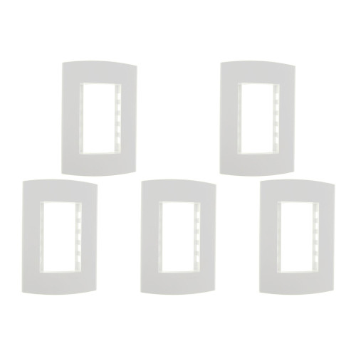 Kit C/5 - Espelho Placa Peesa Alfa P1503 4X2 3Modulo Branco