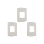Kit C/3 - Espelho Placa Peesa Alfa P1505 4X2 2Modulo Branco