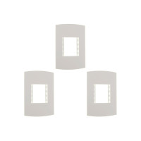 Kit C/3 - Espelho Placa Peesa Alfa P1505 4X2 2Modulo Branco