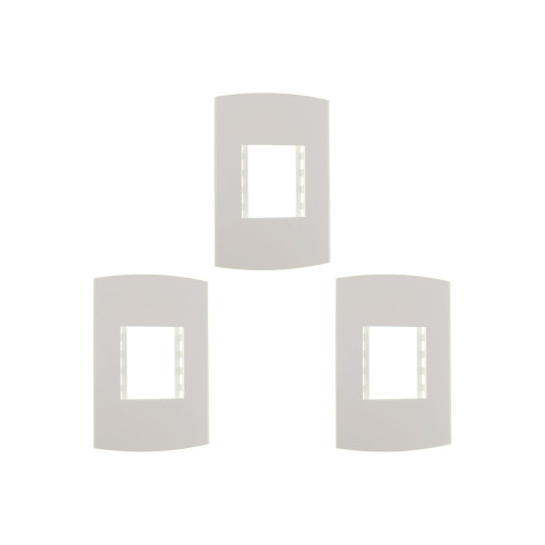 Kit C/3 - Espelho Placa Peesa Alfa P1505 4X2 2Modulo Branco