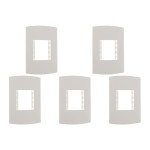Kit C/5 - Espelho Placa Peesa Alfa P1505 4X2 2Modulo Branco