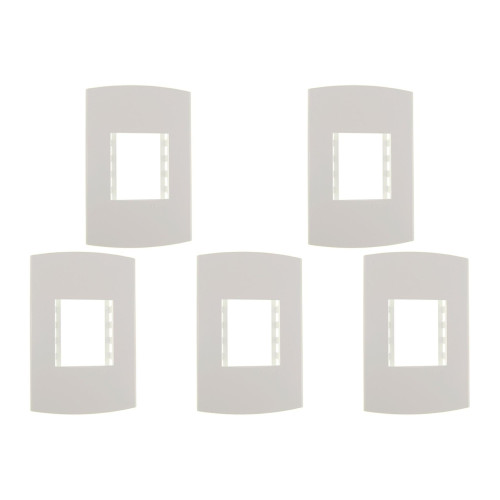 Kit C/5 - Espelho Placa Peesa Alfa P1505 4X2 2Modulo Branco