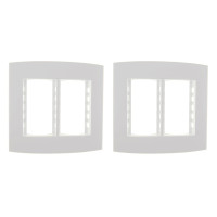 Kit C/2 - Espelho Placa Peesa Alfa P1533 4X4 6Modulo Branco