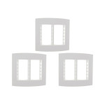 Kit C/3 - Espelho Placa Peesa Alfa P1533 4X4 6Modulo Branco