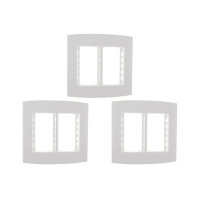 Kit C/3 - Espelho Placa Peesa Alfa P1533 4X4 6Modulo Branco