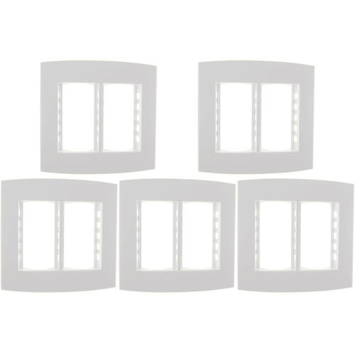 Kit C/5 - Espelho Placa Peesa Alfa P1533 4X4 6Modulo Branco