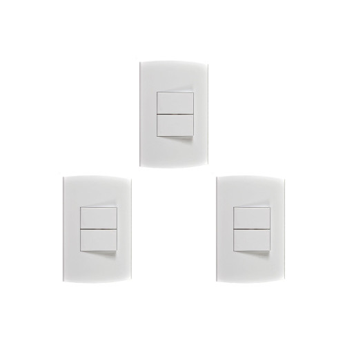 Kit C/3 - Conjunto Peesa Alfa 1505A 2 interruptores Simpl...