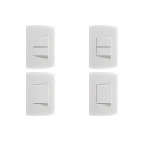 Kit C/4 - Conjunto Peesa Alfa 1505A 2 interruptores Simpl...