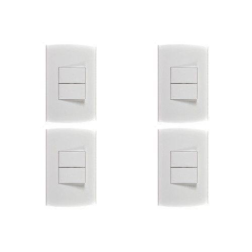 Kit C/4 - Conjunto Peesa Alfa 1505A 2 interruptores Simpl...