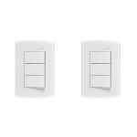 Kit C/2 - Conjunto Peesa Alfa 1507A 3 interruptores Simpl...