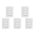 Kit C/5 - Conjunto Peesa Alfa 1507A 3 interruptores Simpl...