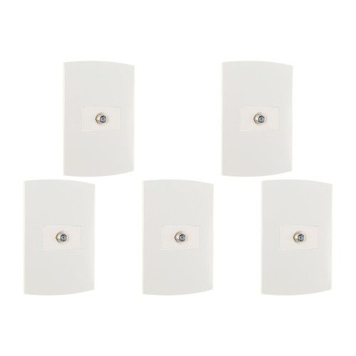 Kit C/5 - Conjunto Peesa Alfa 1509 1Tomada P/Antena Branco
