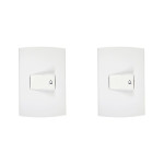 Kit C/2 - Conjunto Peesa Alfa 1512 1 Interruptor Camp.Branco