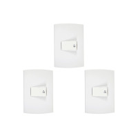 Kit C/3 - Conjunto Peesa Alfa 1512 1 Interruptor Camp.Branco