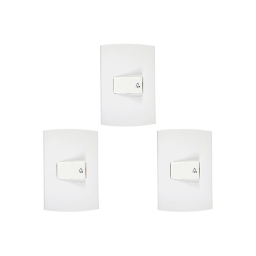 Kit C/3 - Conjunto Peesa Alfa 1512 1 Interruptor Camp.Branco
