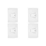 Kit C/4 - Conjunto Peesa Alfa 1512 1 Interruptor Camp.Branco