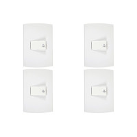 Kit C/4 - Conjunto Peesa Alfa 1512 1 Interruptor Camp.Branco