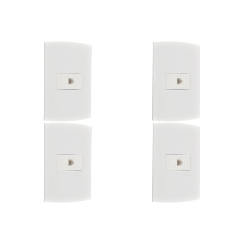 Kit C/4 - Conjunto Peesa Alfa 1516 Tomada  Tel Rj11(Jack)...