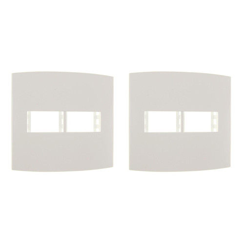 Kit C/2 - Espelho Placa Peesa Alfa P1522 4X4 2Modulo Branco
