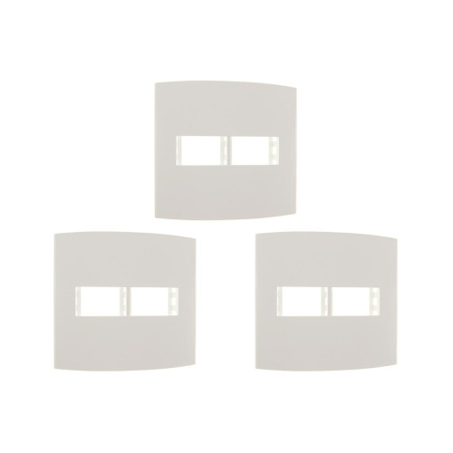 Kit C/3 - Espelho Placa Peesa Alfa P1522 4X4 2Modulo Branco