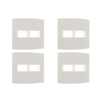 Kit C/4 - Espelho Placa Peesa Alfa P1522 4X4 2Modulo Branco