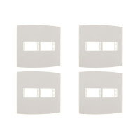 Kit C/4 - Espelho Placa Peesa Alfa P1522 4X4 2Modulo Branco