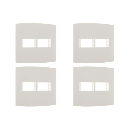 Kit C/4 - Espelho Placa Peesa Alfa P1522 4X4 2Modulo Branco