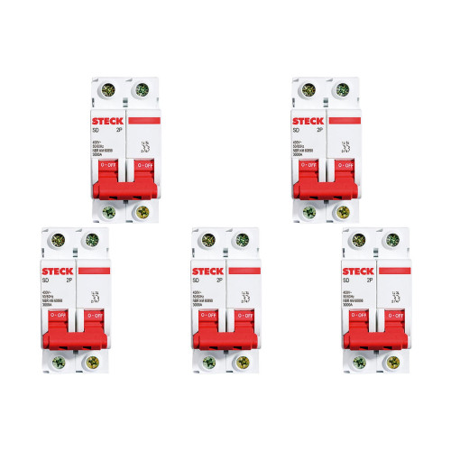 Kit C/5 - Disjuntor Steck Din Bipolar 06A Sd62 3Ka