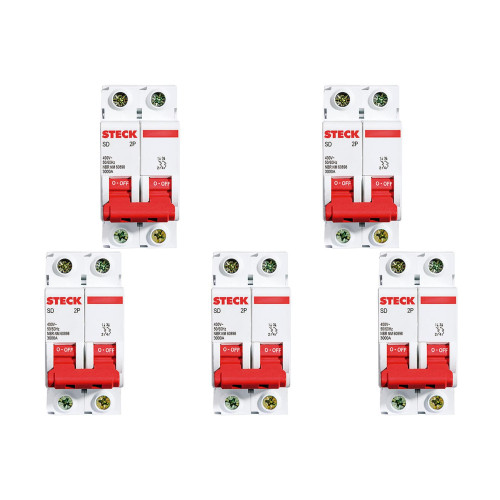 Kit C/5 - Disjuntor Steck Din Bipolar 16A Sd62 3Ka