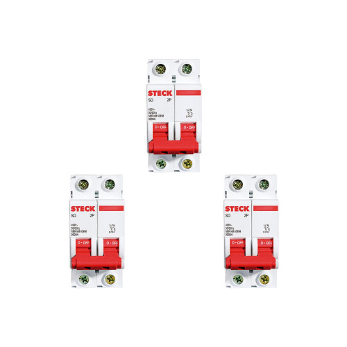 Kit C/3 - Disjuntor Steck Din Bipolar 32A Sd62 3Ka