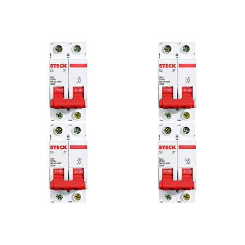 Kit C/4 - Disjuntor Steck Din Bipolar 50A Sd62 3Ka