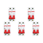 Kit C/5 - Disjuntor Steck Din Bipolar 50A Sd62 3Ka