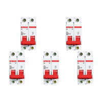 Kit C/5 - Disjuntor Steck Din Bipolar 50A Sd62 3Ka