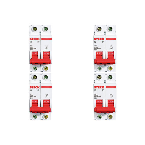 Kit C/4 - Disjuntor Steck Din Bipolar 63A Sd62 3Ka
