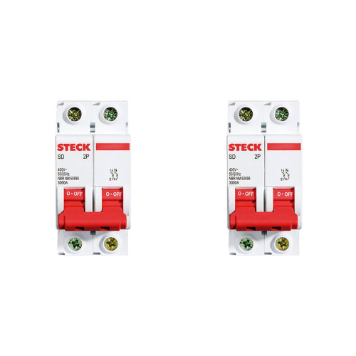 Kit C/2 - Disjuntor Steck Din Bipolar 80A Sd2 10Ka