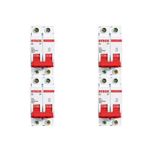 Kit C/4 - Disjuntor Steck Din Bipolar 80A Sd2 10Ka
