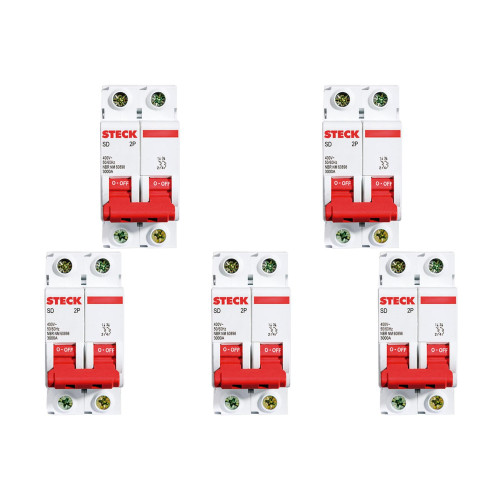 Kit C/5 - Disjuntor Steck Din Bipolar 80A Sd2 10Ka