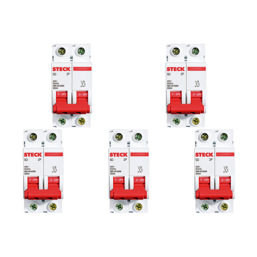 Kit C/5 - Disjuntor Steck Din Bipolar 100A Sd2 10Ka