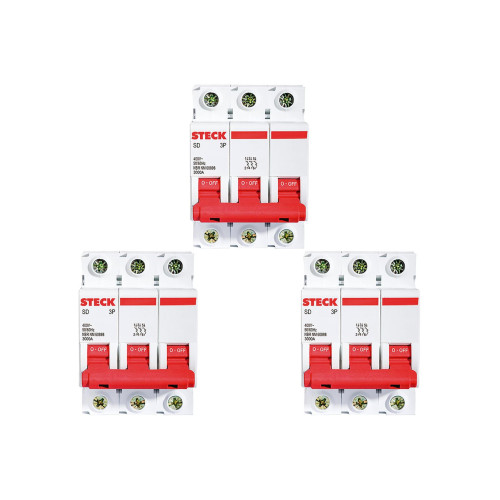 Kit C/3 - Disjuntor Steck Din Tripolar 25A Sd63 3Ka