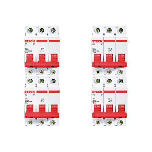 Kit C/4 - Disjuntor Steck Din Tripolar 25A Sd63 3Ka