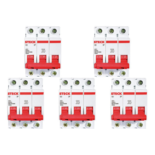 Kit C/5 - Disjuntor Steck Din Tripolar 25A Sd63 3Ka