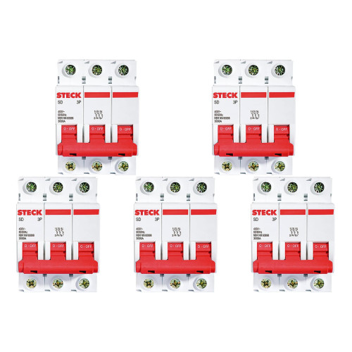 Kit C/5 - Disjuntor Steck Din Tripolar 40A Sd63 3Ka