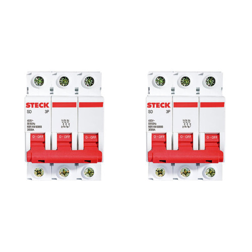Kit C/2 - Disjuntor Steck Din Tripolar 50A Sd63 3Ka