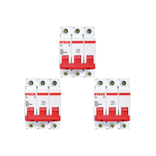Kit C/3 - Disjuntor Steck Din Tripolar 63A Sd63 3Ka