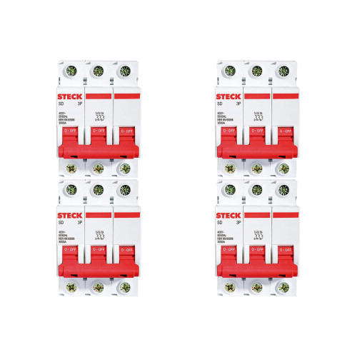 Kit C/4 - Disjuntor Steck Din Tripolar 80A Sd3 10Ka