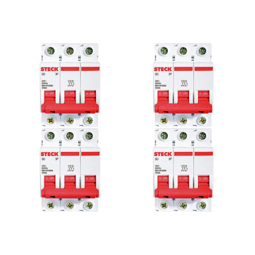 Kit C/4 - Disjuntor Steck Din Tripolar 100A Sd3 10Ka