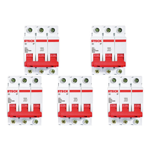 Kit C/5 - Disjuntor Steck Din Tripolar 100A Sd3 10Ka