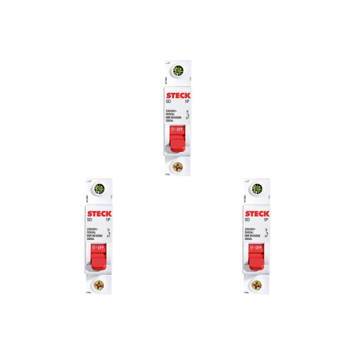 Kit C/3 - Disjuntor Steck Din Unipolar 06A Sd61 3Ka