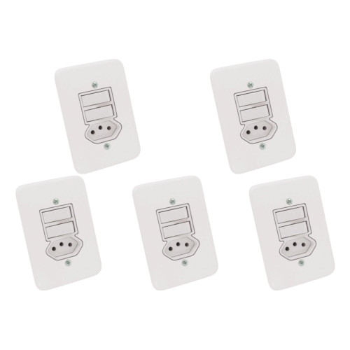 Kit C/5 - Conjunto Radial Pollar 1901119 2Ss 1Tomada 10A