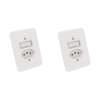 Kit C/2 - Conjunto Radial Pollar 1901112 1P 1Tomada 10A
